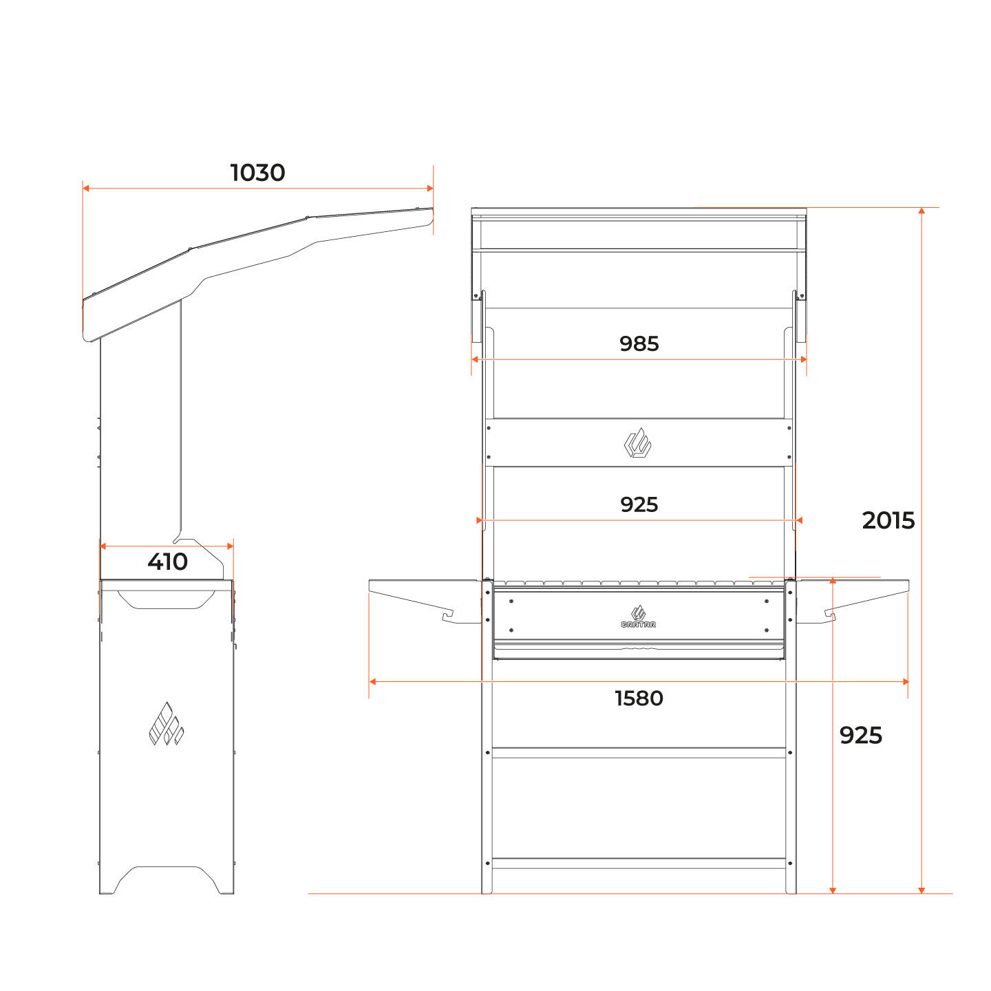 Фото Мангал Gratar POR 3000 схема с габаритами