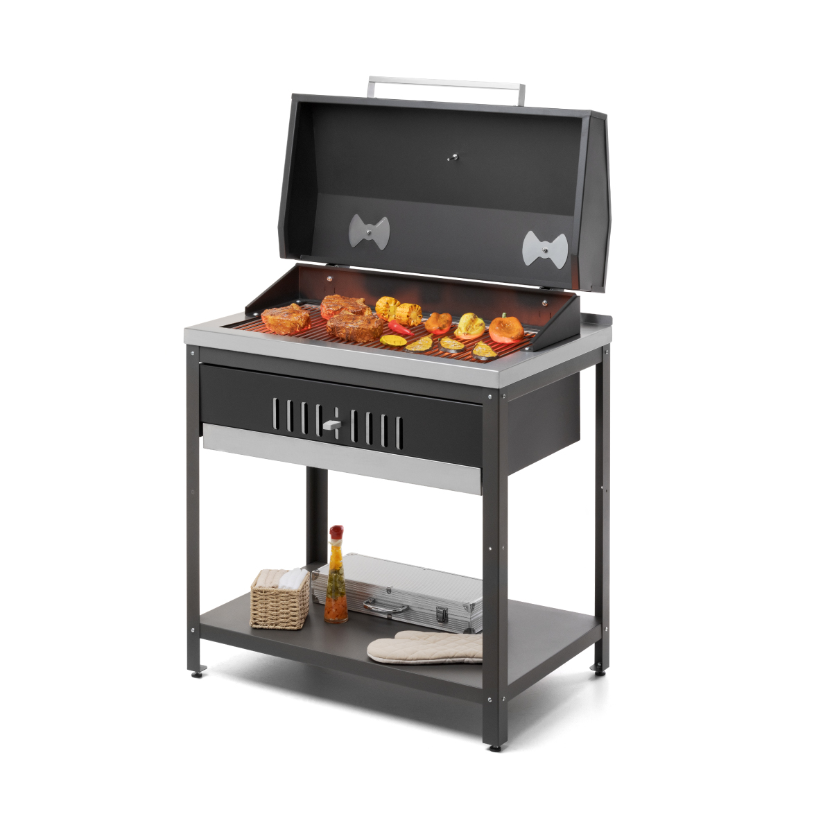 Гриль Patior G850 - вид с продуктами сбоку