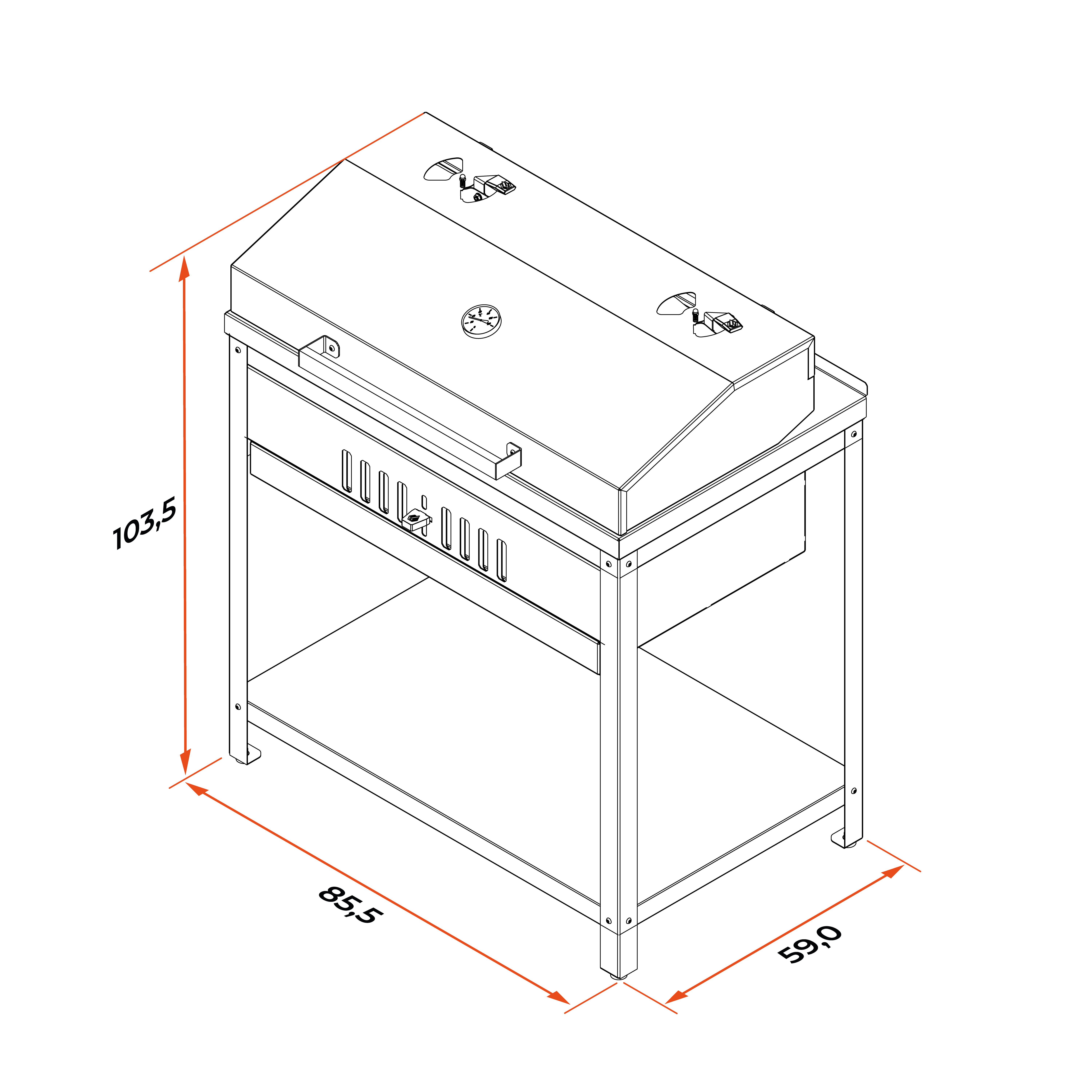 Гриль Patior G850 - схема с габаритами