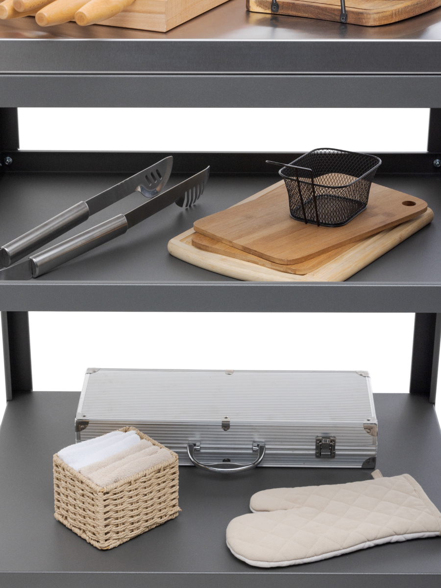 Стол передвижной Patio. вид спереди с принадлежностями